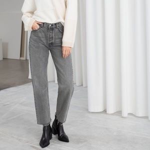 & Other Stories Grey Mid Rise Straight Jeans